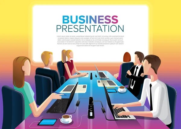 Business Group Meeting Vector — Stock Vector