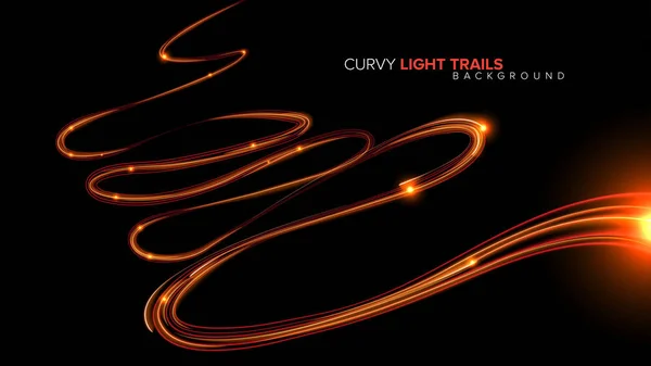 Abstract Curvy Light Trails — Stock Vector