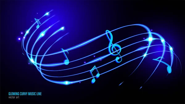 Illustration Glowing Music Keynotes Lines Vector Suitable Being Used Component — Stock Vector