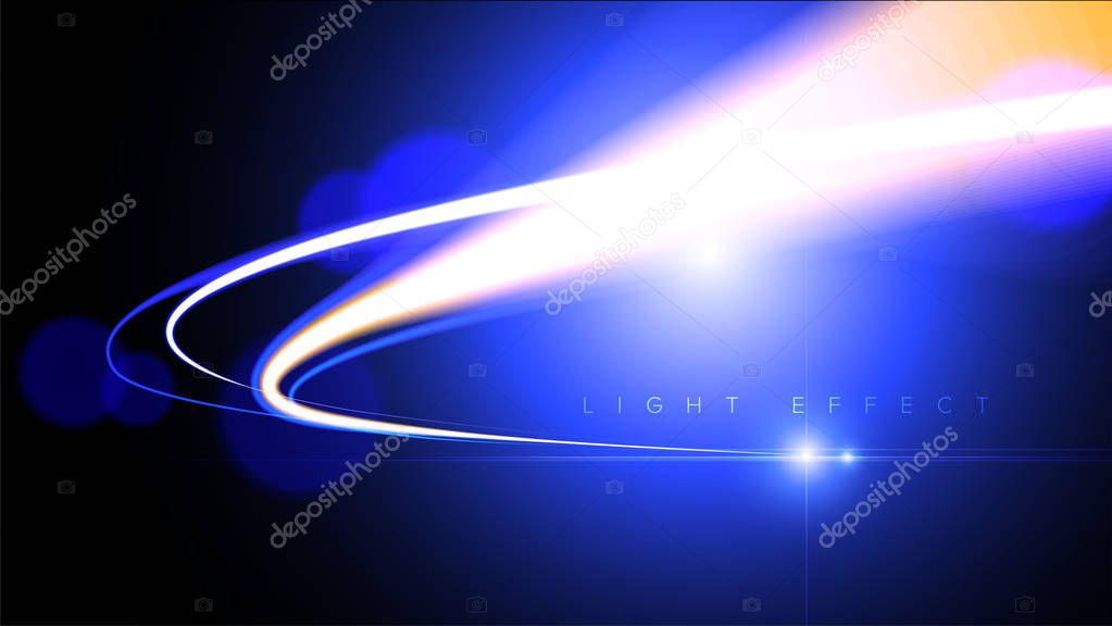 Illustration of light speed effect in vector. It is suitable for being used as a background or template in science or technology related theme such as: plasma, light speed, warping, data transferring, etc.