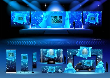 RGB renk grafik şablonu bir örnek ile vektör formatında 3D olay tasarım Medias bir paket. Etkinlik tasarımı, etkinlik planlama, konser, seminer, vb. için uygundur..