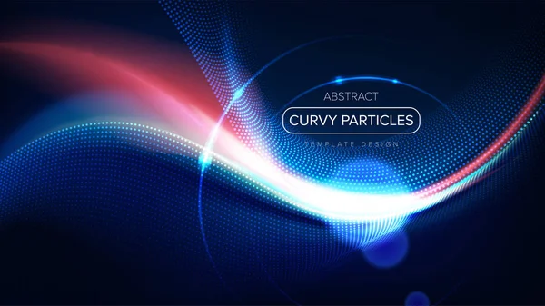 Vector içinde Curvy parçacık hareketinin arka plan şablonu. Bu bir şablon olarak olmak için uygundur, bilim veya teknoloji ilgili tema açılış sayfası.