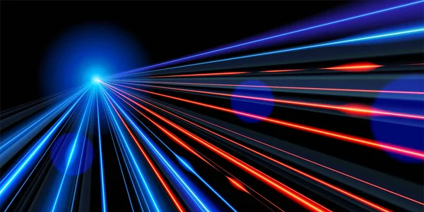 Vektorkunst Der Dynamischen Lichtbewegung Lichtspur Hochgeschwindigkeitseffekt Verkehrsbewegung Lichtbewegungseffekt Langsame Auslösung — Stockvektor