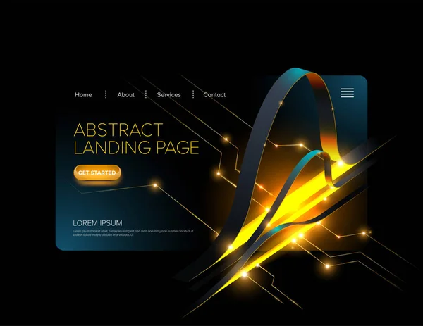 Diseño abstracto de la Landing Page — Vector de stock