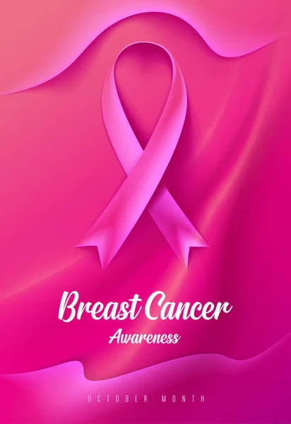 Karta kampanii świadomości raka piersi — Wektor stockowy