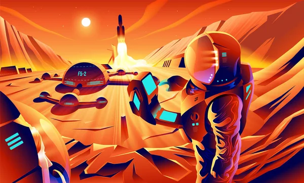 Colonisation de Mars — Image vectorielle