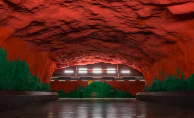 Solna Centrum metro istasyonunda, Stockholm resmini.
