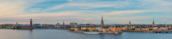 Panorama Ciudad Estocolmo Atardecer — Foto de Stock