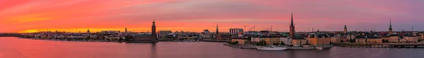 Panoráma Města Stockholmu Při Západu Slunce — Stock fotografie