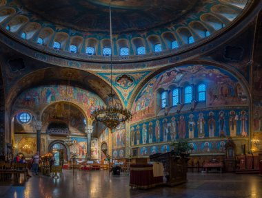 Bir panorama, Hdr resim Sofya St. Kyriaki katedral iç.