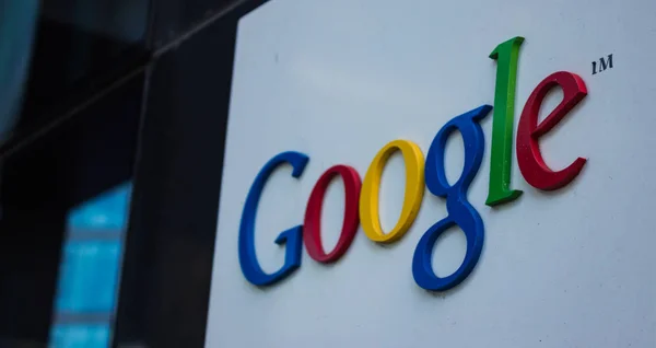 Ein Bild Des Google Logos Wie Der Dublin Zentrale Sehen — Stockfoto