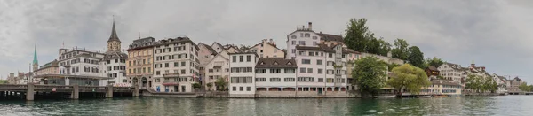 Imagine Panoramică Marginii Vestice Râului Limmat Zurich — Fotografie, imagine de stoc