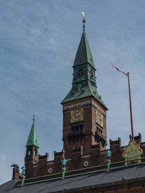 Bir resim ana kule Kopenhag City Hall.