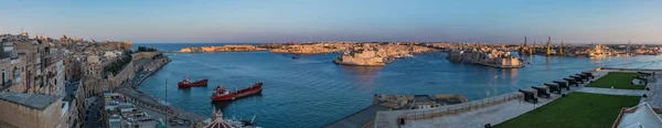 Panorama Bild Grand Harbour Valletta — Stockfoto
