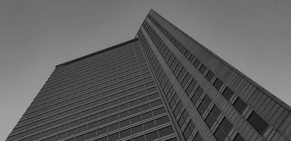 Une Image Noir Blanc Gratte Ciel Moderne Sur Quartier Des — Photo