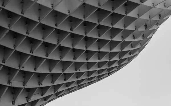 Une Image Noir Blanc Bâtiment Metropol Parasol Séville — Photo