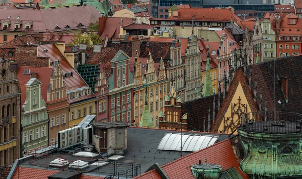 Una Foto Del Lado Sur Plaza Del Mercado Wroclaw Tomada — Foto de Stock