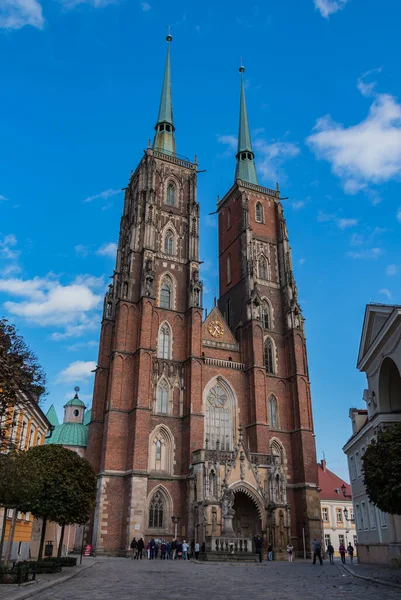 Een Portret Opname Van Kathedraal Van Johannes Doper Wroclaw — Stockfoto