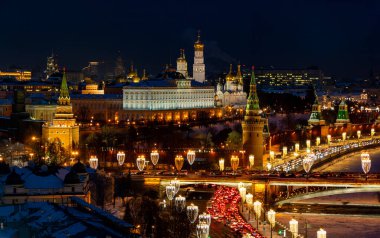 Kremlin 'in gece çekilmiş bir resmi..