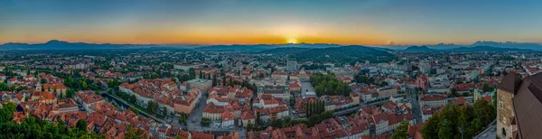 Foto Panoramica Dei Lati Ovest Nord Lubiana Tramonto — Foto Stock