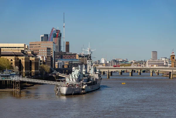 A picture of the HMS Belfast on the Thames.
