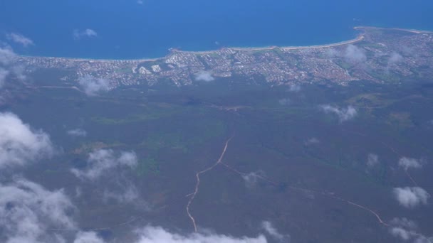 Veduta Aerea Del Paesaggio Australiano Dal Finestrino Dell Aereo — Video Stock