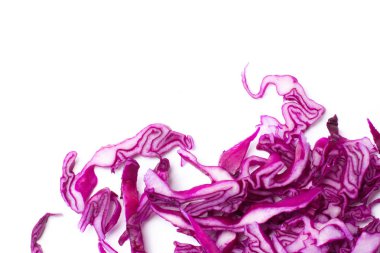 Kırmızı lahana dilimleri. Üstten görünüm