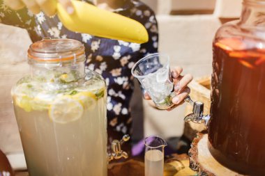 Barmen Mojito içmek kokteyl yapmak 