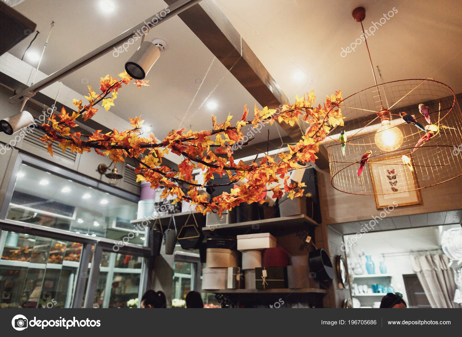 Leaves Hanging From Ceiling Beautiful Orange Leaves