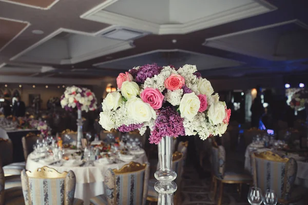 Hochzeitsdekoration Mit Blumen Zur Zeremonie — Stockfoto
