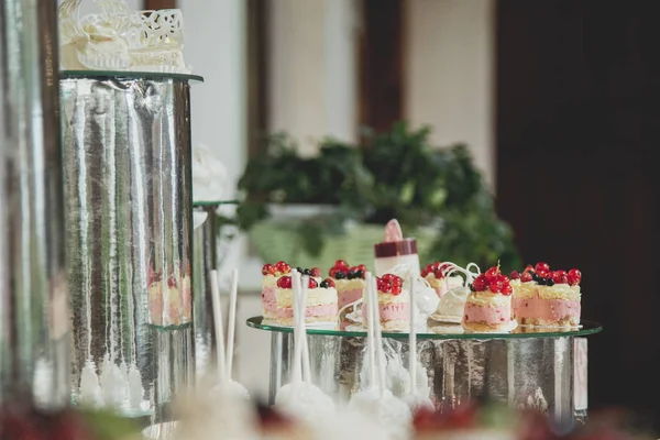 Delizioso ricevimento di nozze candy bar — Foto Stock