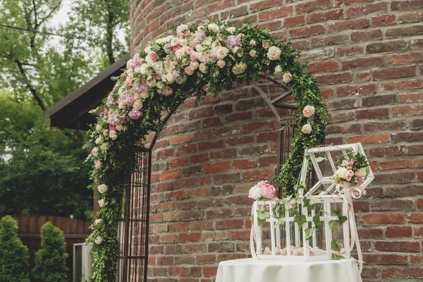 Decoração Casamento Com Flores Para Cerimônia — Fotografia de Stock