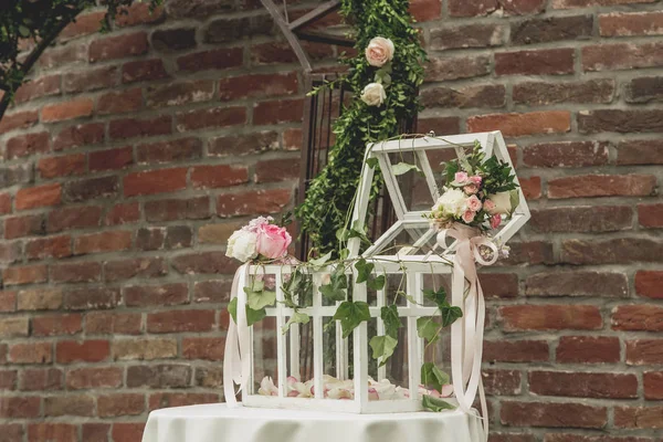 Decoração Casamento Com Flores Para Cerimônia — Fotografia de Stock