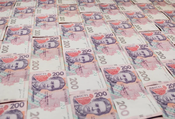 Pieniądze Zbliżenie Ukraińskich Hrywien Uah — Zdjęcie stockowe
