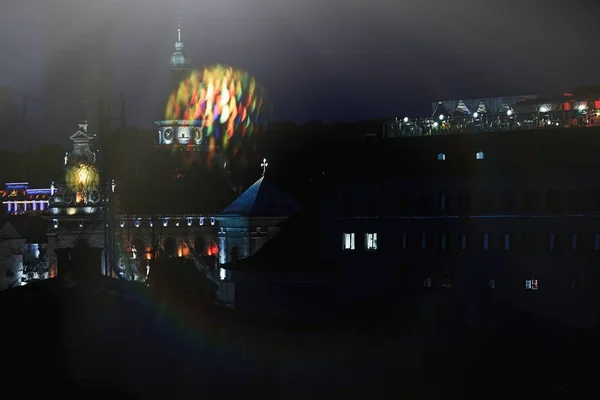 Blick Auf Die Nacht Der Stadt Hintergrund — Stockfoto