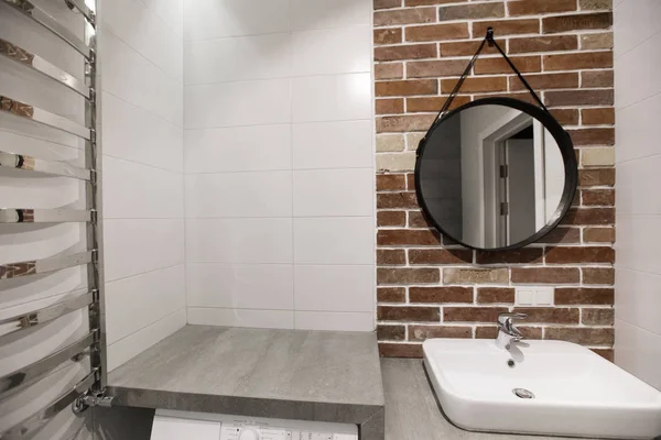 Fragment Une Salle Bain Luxe Avec Miroir — Photo