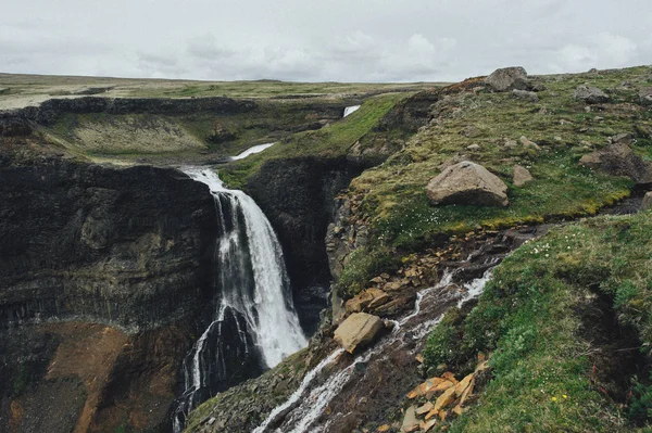 Chute Eau Islande Dans Paysage Naturel Islandais — Photo