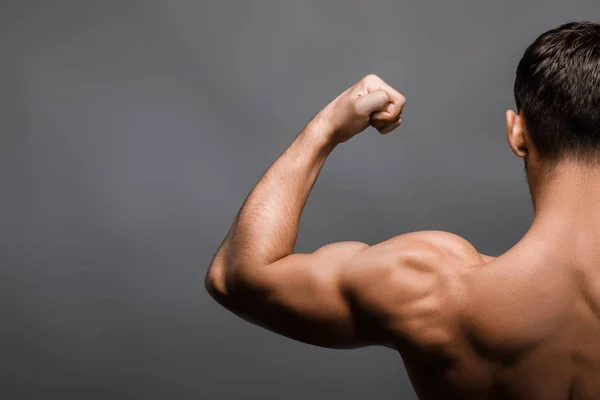 Knappe Macht Bodybuilder Tonen Zijn Rug — Stockfoto