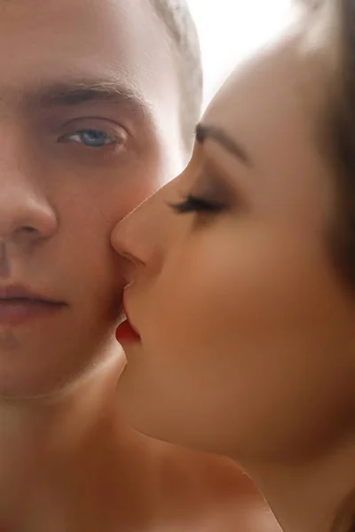 Sexy Beautiful Couple Cheerful Young Couple Portrait Sensual Couple — Stock Photo, Image