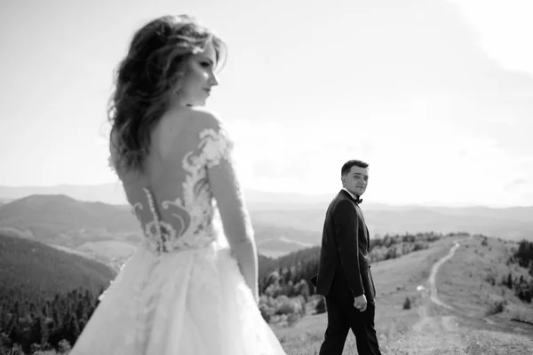 Matrimonio Bella Coppia Nozze Montagna — Foto Stock