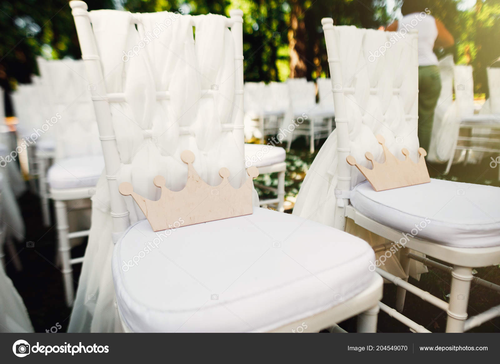 White Wedding Chairs Ceremony Stock Photo by ©VAKSMANV101 204549070