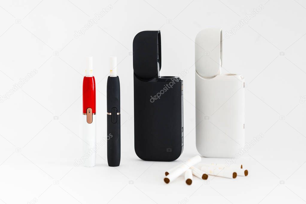 New technology of electronic cigarettes system. Electronic cigarettes, technology cigarette, electronic cigarette. Tobacco system IQOS.