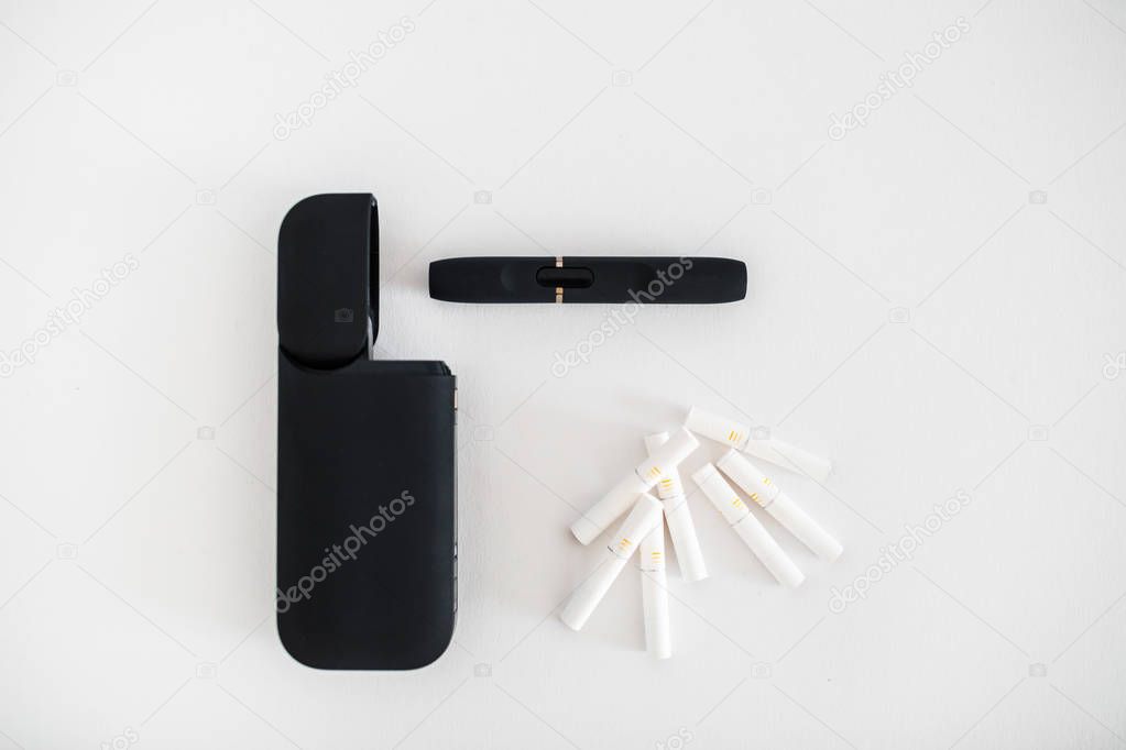 New technology of electronic cigarettes system. Electronic cigarettes, technology cigarette, electronic cigarette. Tobacco system IQOS.