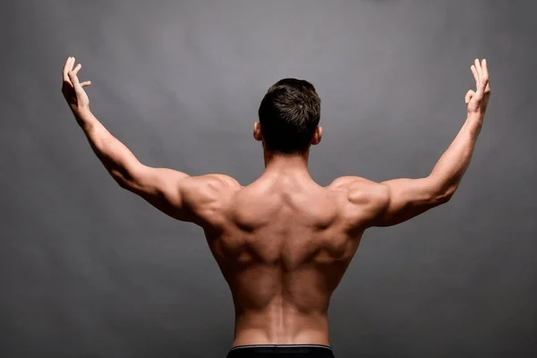 Sexy Sterke Bodybuilder Bodybuilder Man Met Perfecte Grote Spieren — Stockfoto