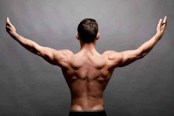 Sexy Sterke Bodybuilder Bodybuilder Man Met Perfecte Grote Spieren — Stockfoto