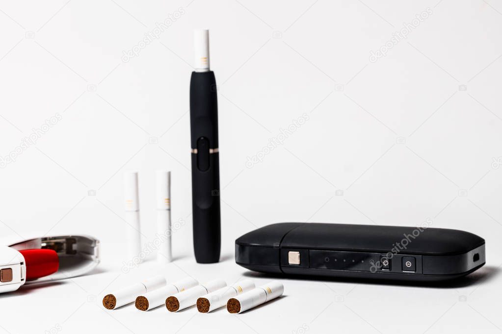 New technology of electronic cigarettes system. Electronic cigarettes, technology cigarette, electronic cigarette. Tobacco system IQOS.