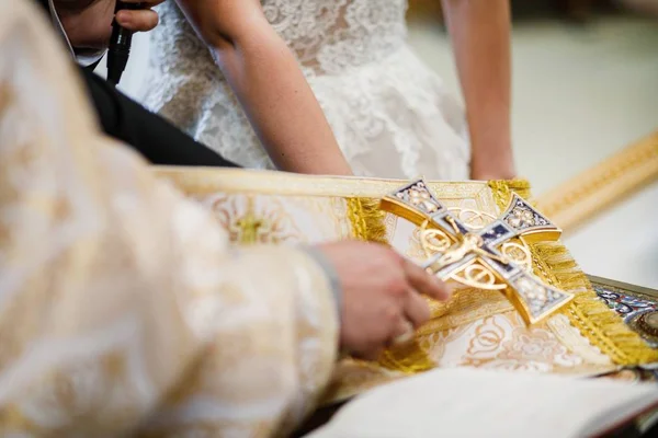 Hochzeit Der Orthodoxen Kirche Die Trauung — Stockfoto