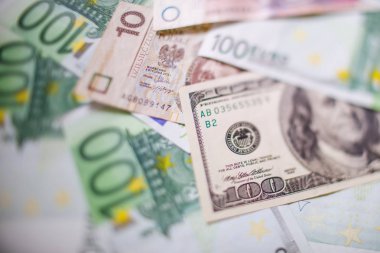 Euro para. Euro nakit arka plan. Birkaç yüz euro banknot