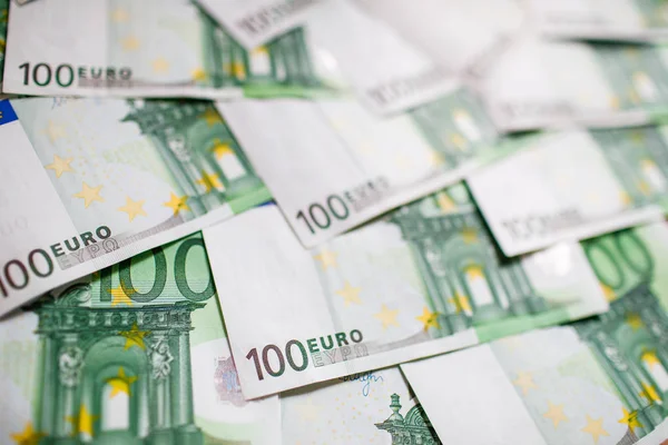 Euro Money. euro cash background. Several hundred euro banknotes — Stock Photo, Image