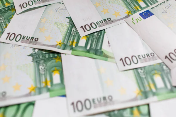 Euró pénz. euro készpénzt háttér. Több száz euro-bankjegyek — Stock Fotó